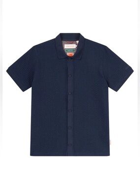 Sealskinz Stokesby Button Through Jacquard Polo Shirt Navy men’s size M NWTs